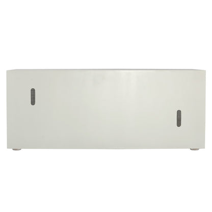 Atlas Lighting Clearwater 68in Wood Credenza | Shoji White with Rattan Panels | Dining Room & Living Room Storage | 68 x 18 x 28 in | Model ST11017-01
