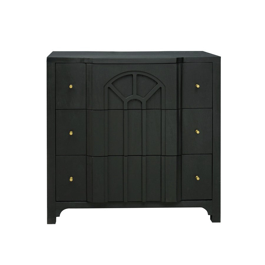 Atlas Lighting Conrad 36in Wood Chest | Kettle Black with Brass Hardware | Bedroom & Entryway Storage | 36 x 18 x 36 in | Model ST11019-01