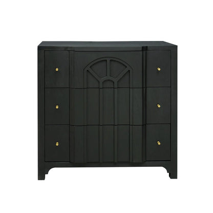 Atlas Lighting Conrad 36in Wood Chest | Kettle Black with Brass Hardware | Bedroom & Entryway Storage | 36 x 18 x 36 in | Model ST11019-01