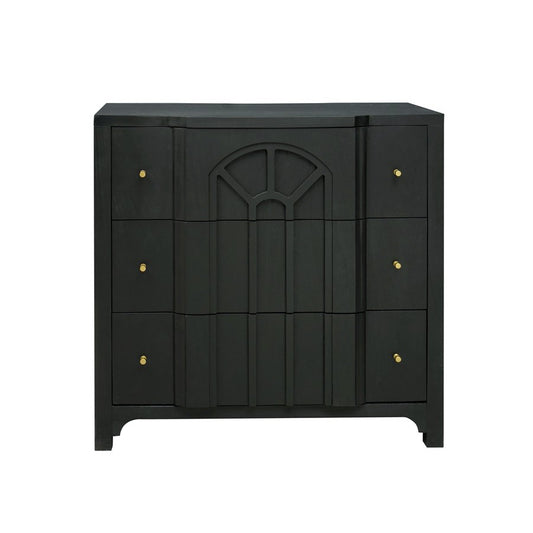 Atlas Lighting Conrad 36in Wood Chest | Kettle Black with Brass Hardware | Bedroom & Entryway Storage | 36 x 18 x 36 in | Model ST11019-01