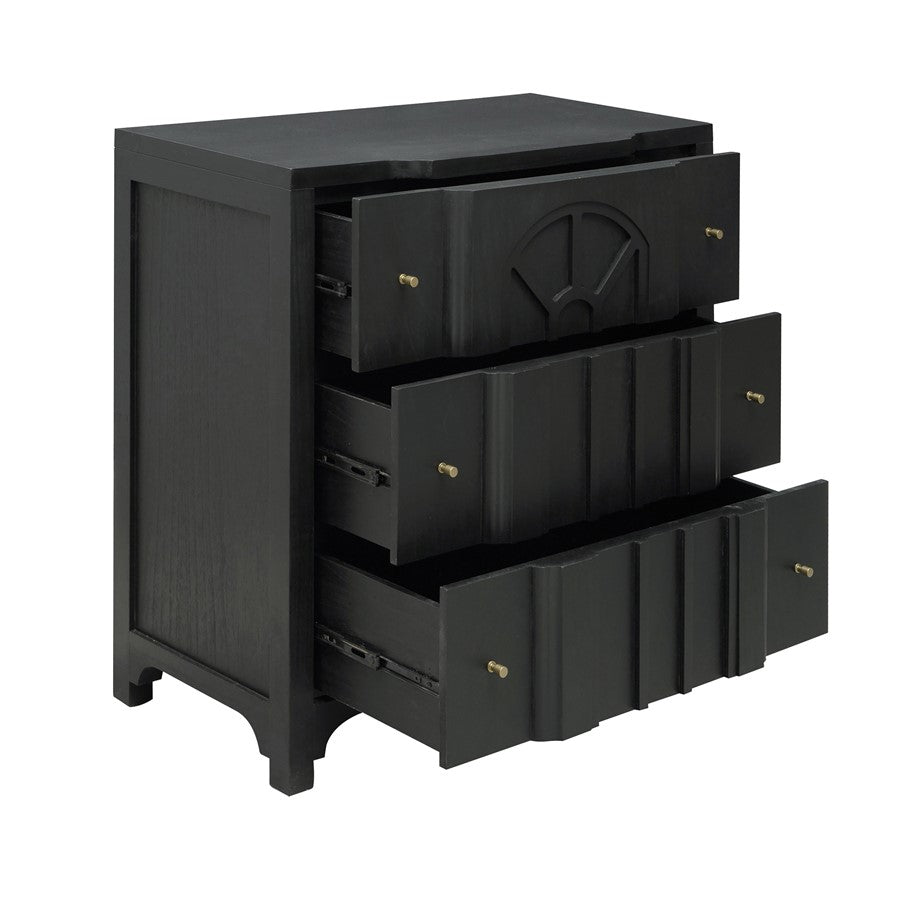 Atlas Lighting Conrad 36in Wood Chest | Kettle Black with Brass Hardware | Bedroom & Entryway Storage | 36 x 18 x 36 in | Model ST11019-01