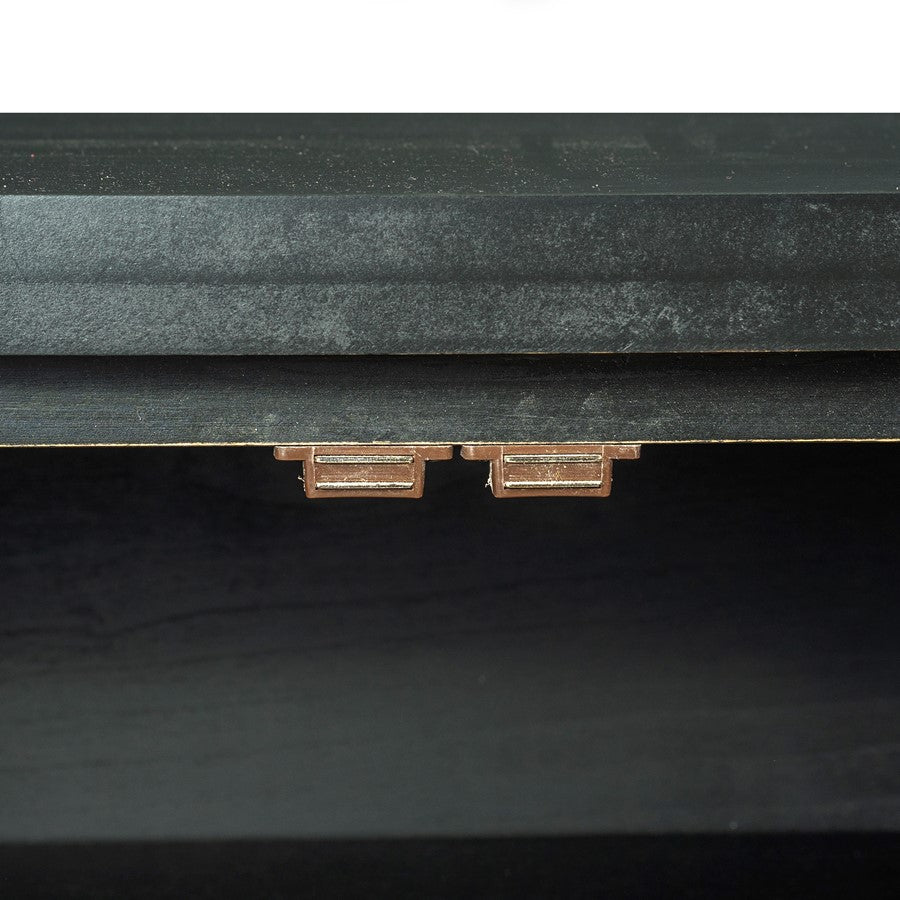 Atlas Lighting Conrad Credenza 72in | Traditional Kettle Black Wood with Clear Glass Doors | Living Room & Dining Room Storage | Model ST11020-01