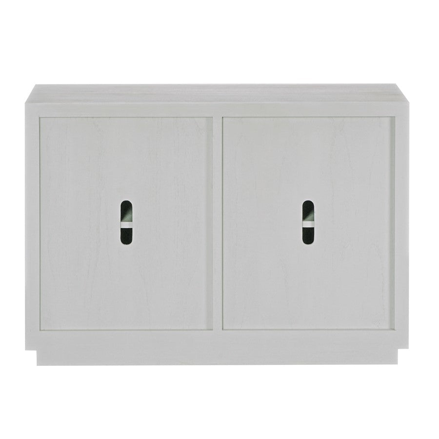 Atlas Lighting Crystal Bay Cabinet 48in | Traditional Graywash Wood with Pale Blue Linen Doors | Living Room & Entryway Storage | Model ST11024-01