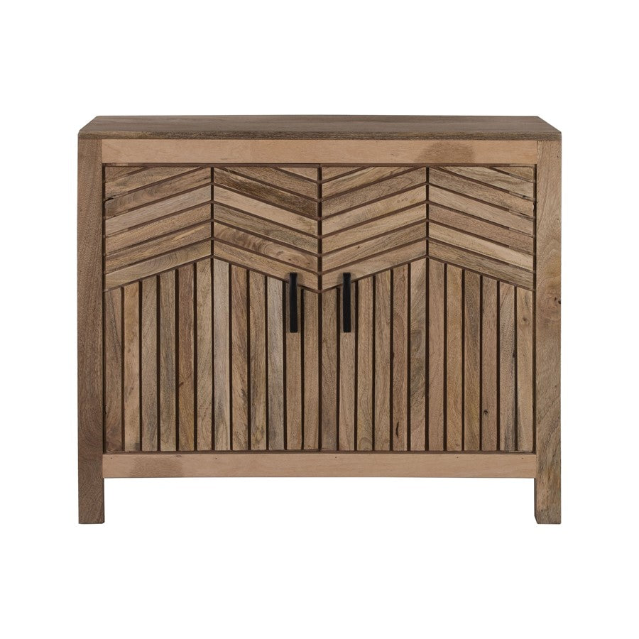 Atlas Lighting Deltaville Cabinet 40in | Traditional Natural Mango Wood with Slatted Doors | Living Room & Entryway Storage | Model ST11026-01