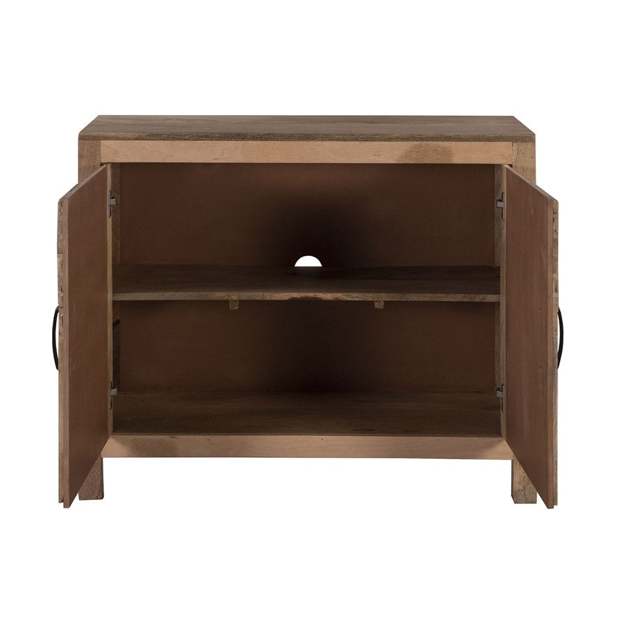 Atlas Lighting Deltaville Cabinet 40in | Traditional Natural Mango Wood with Slatted Doors | Living Room & Entryway Storage | Model ST11026-01