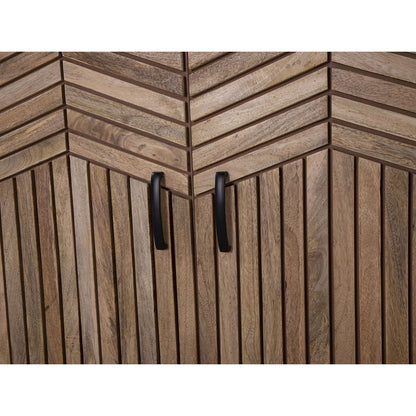 Atlas Lighting Deltaville Cabinet 40in | Traditional Natural Mango Wood with Slatted Doors | Living Room & Entryway Storage | Model ST11026-01