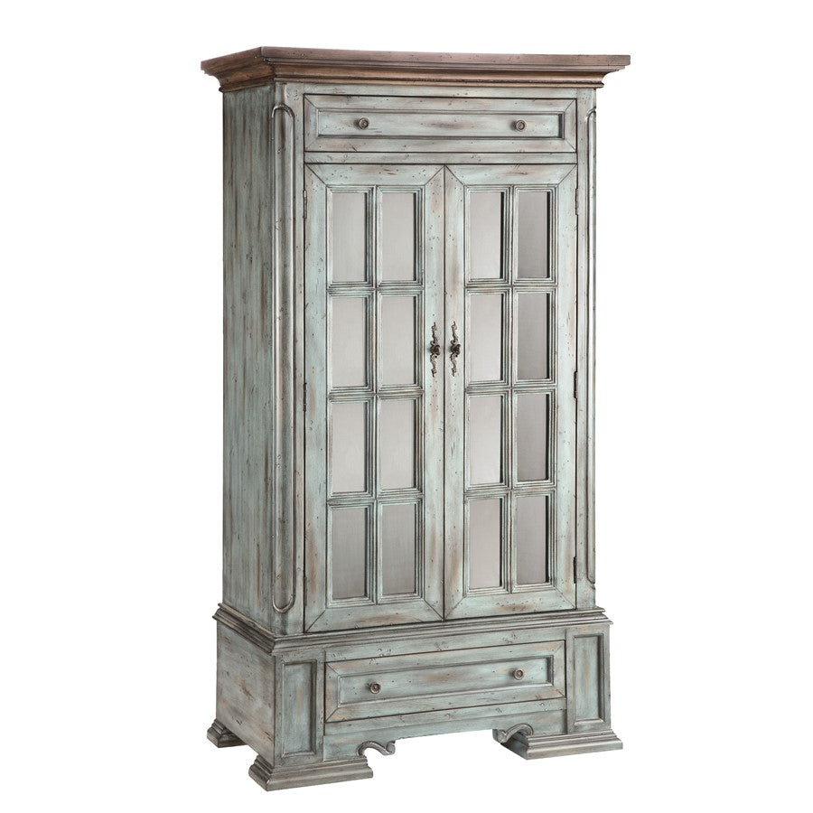 Atlas Lighting Hartford 36in Tall Cabinet | Transitional Aged Blue Wood | Living Room & Entryway Storage | 36 x 19 x 67 in | Model ST11042-01