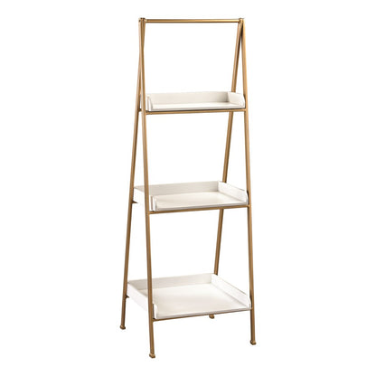 Atlas Lighting Kline Small Bookshelf | Gloss White and Gold Metal Wood Composite | Home Office & Living Room Storage | Model ST11050-01
