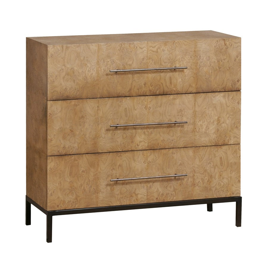 Atlas Lighting Marc 40in Wide Traditional Wood Chest | Natural Burl Finish with Black Metal Handles | Bedroom & Living Room | Model ST11057-01