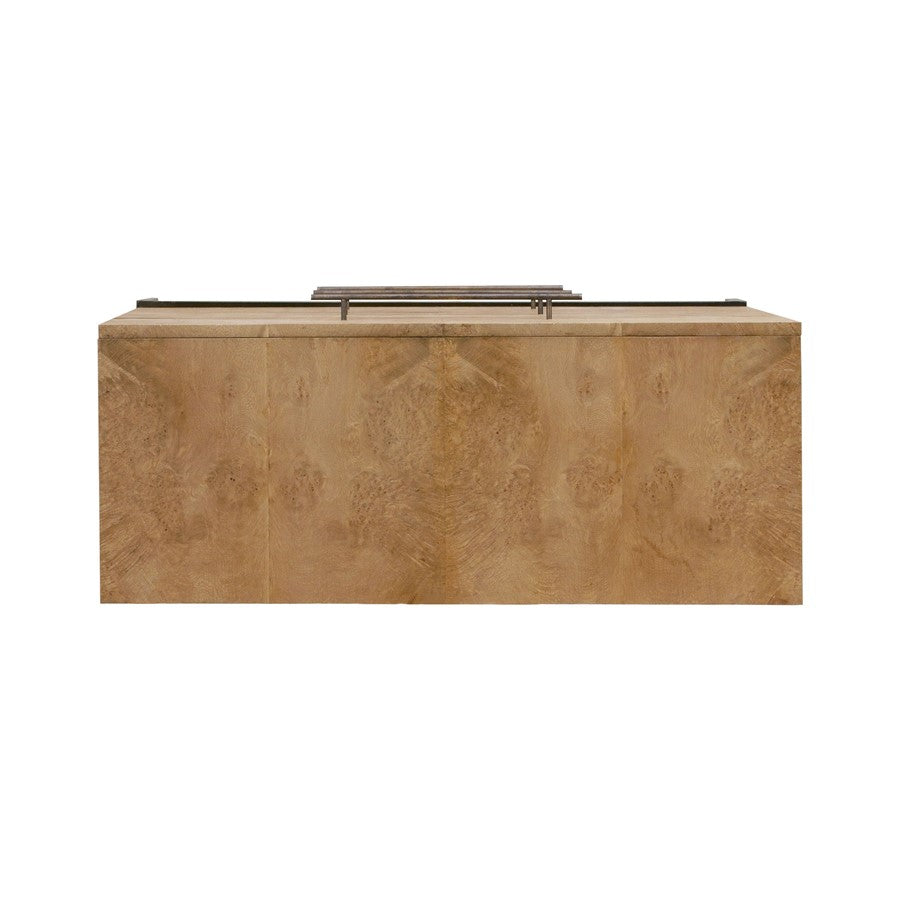 Atlas Lighting Marc 40in Wide Traditional Wood Chest | Natural Burl Finish with Black Metal Handles | Bedroom & Living Room | Model ST11057-01