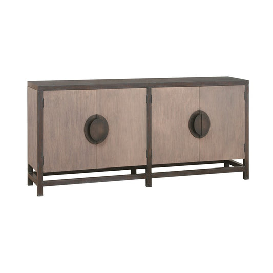 Atlas Lighting Mula 72in Wide Transitional Wood Credenza | Graywash Finish with Black Accents | Living Room & Dining Room Storage | Model ST11061-01