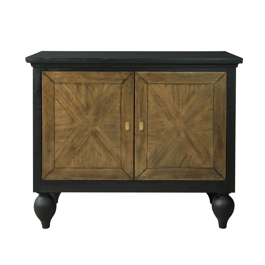 Atlas Lighting Piedmont 40in Wide Transitional Wood Cabinet | Harvest Brown Finish with Kettle Black Accents | Living Room | Model ST11065-01