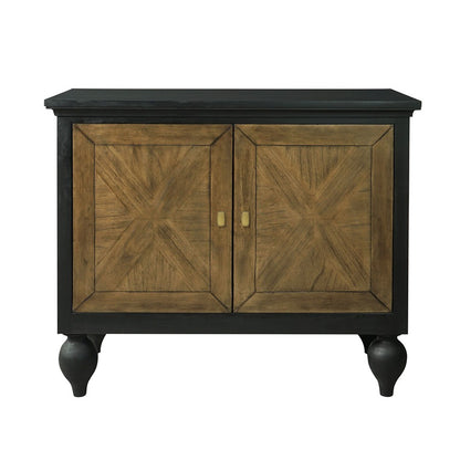 Atlas Lighting Piedmont 40in Wide Transitional Wood Cabinet | Harvest Brown Finish with Kettle Black Accents | Living Room | Model ST11065-01