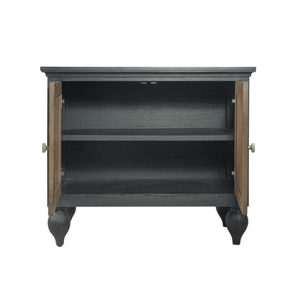 Atlas Lighting Piedmont 40in Wide Transitional Wood Cabinet | Harvest Brown Finish with Kettle Black Accents | Living Room | Model ST11065-01