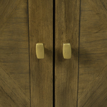 Atlas Lighting Piedmont 40in Wide Transitional Wood Cabinet | Harvest Brown Finish with Kettle Black Accents | Living Room | Model ST11065-01
