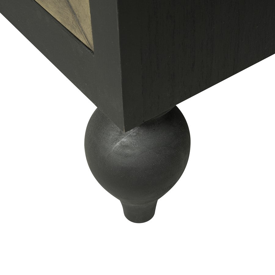 Atlas Lighting Piedmont 40in Wide Transitional Wood Cabinet | Harvest Brown Finish with Kettle Black Accents | Living Room | Model ST11065-01