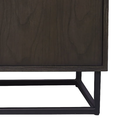 Atlas Lighting Seaton 65in Two-Door Credenza | Espresso Wood with Black Metal Frame | Living Room & Dining Room Storage | Model ST11072-01