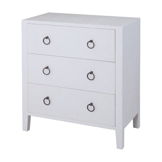 Atlas Lighting St. Kitts 3-Drawer Chest | White Wood with Aged Bronze Pulls | Bedroom & Entryway Storage | 32in W x 17in D x 36in H | Model ST11076-01