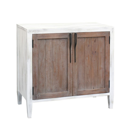 Atlas Lighting Wilder 36in 2-Door Wooden Cabinet | Weathered Brown and Aged White Transitional | Living Room & Entryway Storage | Model ST11091-01