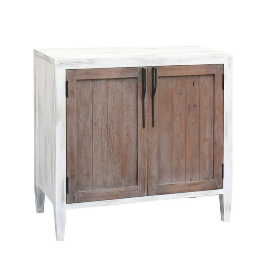 Atlas Lighting Wilder 36in 2-Door Wooden Cabinet | Weathered Brown and Aged White Transitional | Living Room & Entryway Storage | Model ST11091-01
