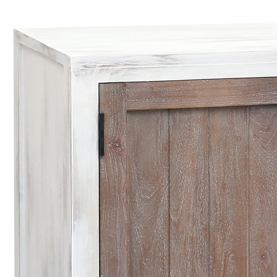 Atlas Lighting Wilder 36in 2-Door Wooden Cabinet | Weathered Brown and Aged White Transitional | Living Room & Entryway Storage | Model ST11091-01