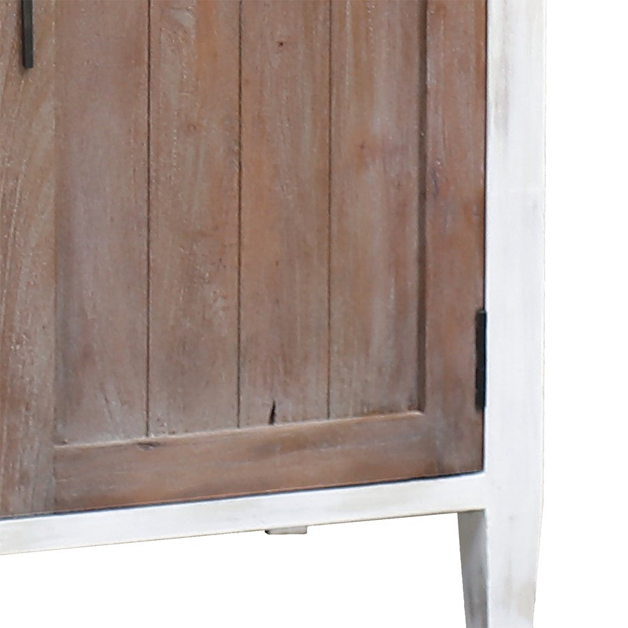Atlas Lighting Wilder 36in 2-Door Wooden Cabinet | Weathered Brown and Aged White Transitional | Living Room & Entryway Storage | Model ST11091-01