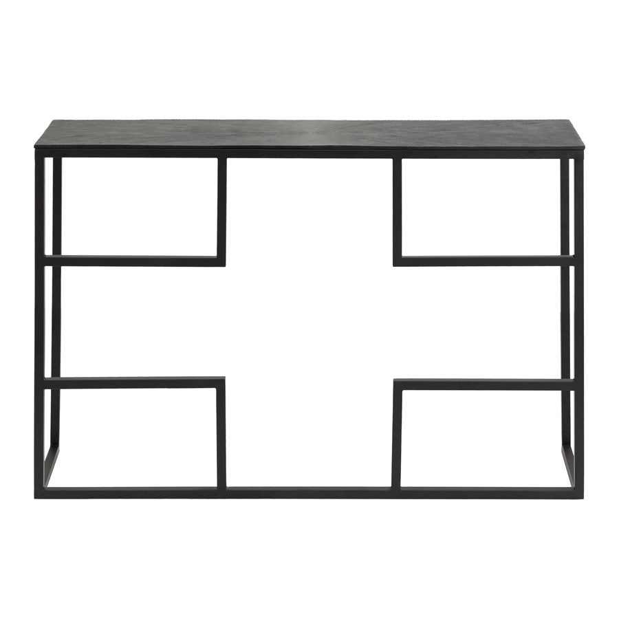 Atlas Lighting Aperio 46in Console Table | Modern Black Iron and Aluminum | Hallway & Living Room | 46 x 11 x 30 in | Model TA11005-01