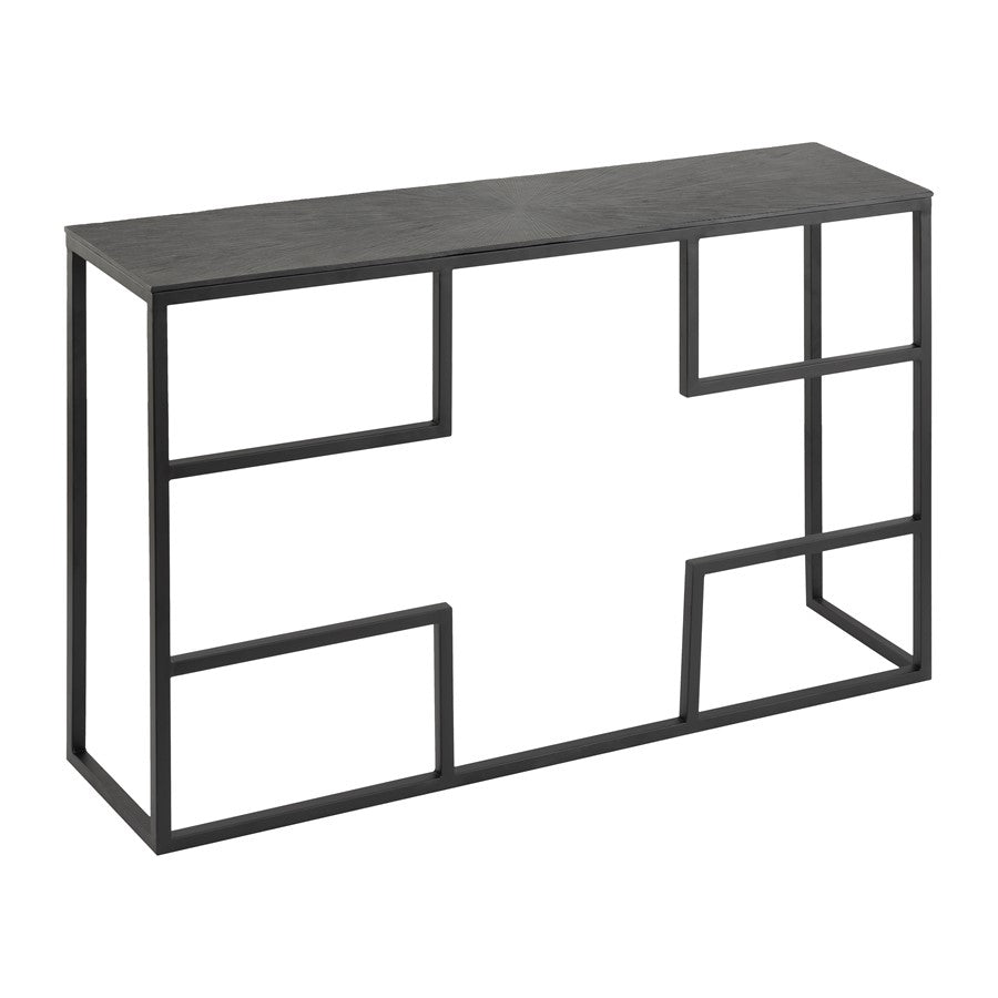 Atlas Lighting Aperio 46in Console Table | Modern Black Iron and Aluminum | Hallway & Living Room | 46 x 11 x 30 in | Model TA11005-01