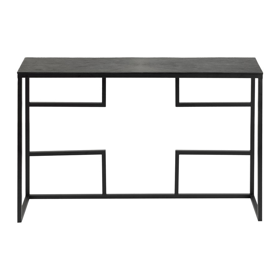 Atlas Lighting Aperio 46in Console Table | Modern Black Iron and Aluminum | Hallway & Living Room | 46 x 11 x 30 in | Model TA11005-01
