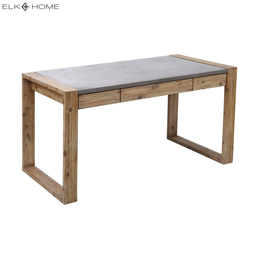Atlas Brooklyn Heights 57in Desk | Polished Concrete and Natural Wood Transitional | Home Office & Study Desk | Model TA11027-01
