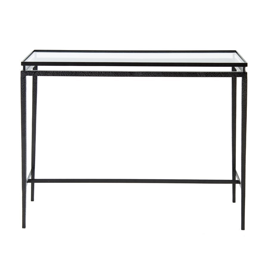 Atlas Lighting Canyon Console Table 42in | Transitional Black Metal and Clear Glass | Entryway & Hallway Accent Table | Model TA11034-01