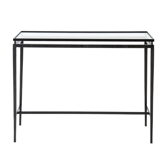 Atlas Lighting Canyon Console Table 42in | Transitional Black Metal and Clear Glass | Entryway & Hallway Accent Table | Model TA11034-01