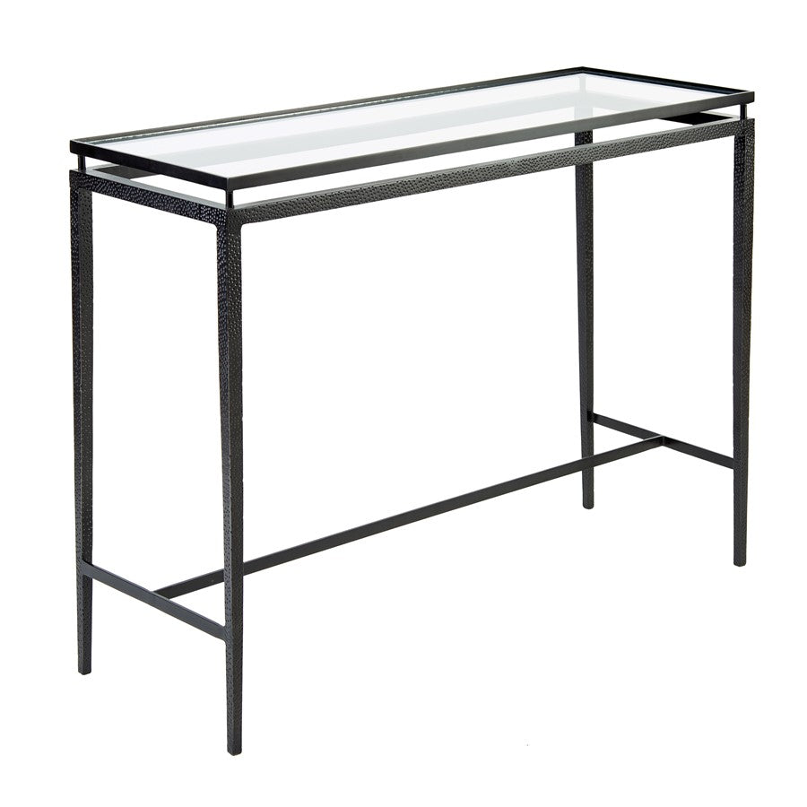 Atlas Lighting Canyon Console Table 42in | Transitional Black Metal and Clear Glass | Entryway & Hallway Accent Table | Model TA11034-01