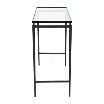 Atlas Lighting Canyon Console Table 42in | Transitional Black Metal and Clear Glass | Entryway & Hallway Accent Table | Model TA11034-01