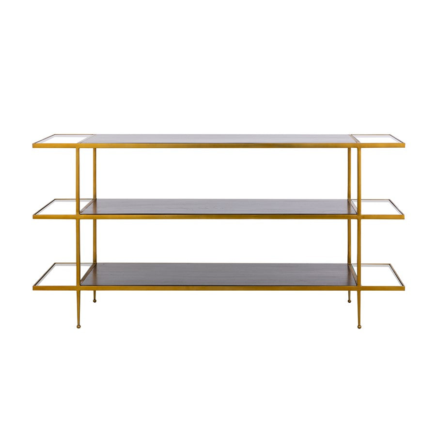 Atlas Lighting Carrick Console Table 60in | Traditional Dark Mahogany Wood and Brass Metal | Entryway & Living Room Accent Table | Model TA11036-01