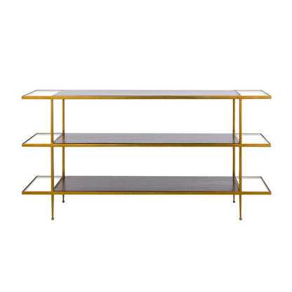 Atlas Lighting Carrick Console Table 60in | Traditional Dark Mahogany Wood and Brass Metal | Entryway & Living Room Accent Table | Model TA11036-01