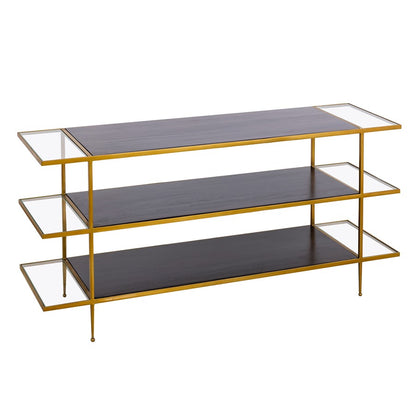 Atlas Lighting Carrick Console Table 60in | Traditional Dark Mahogany Wood and Brass Metal | Entryway & Living Room Accent Table | Model TA11036-01