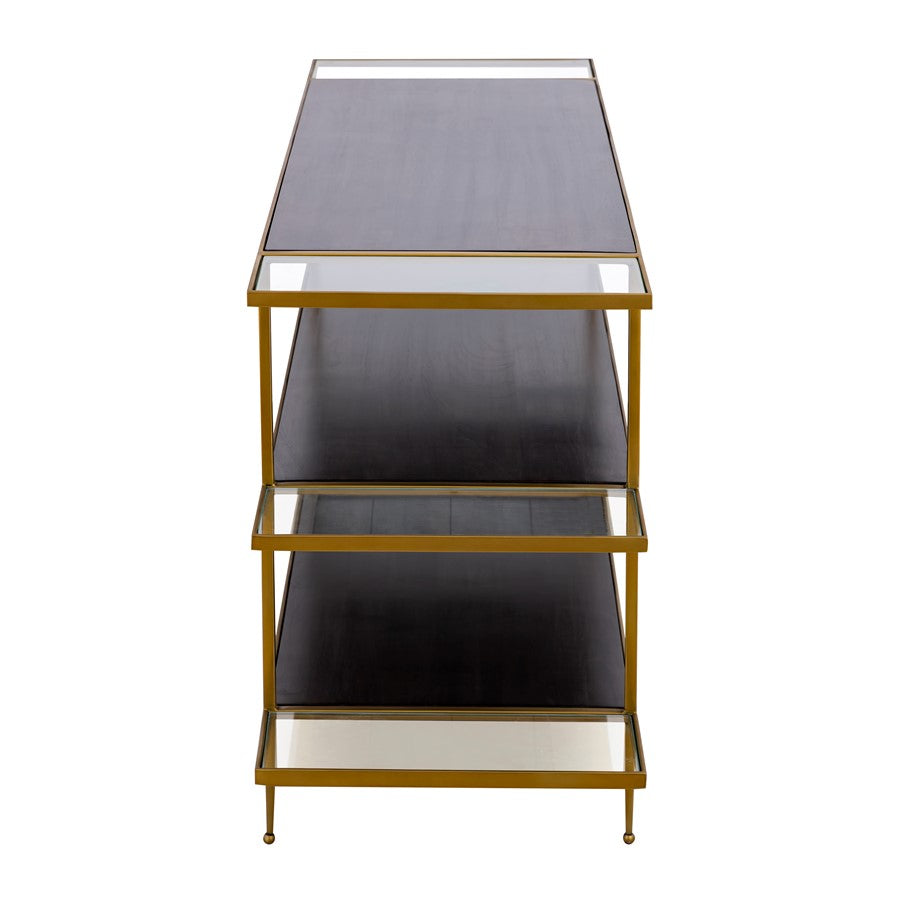 Atlas Lighting Carrick Console Table 60in | Traditional Dark Mahogany Wood and Brass Metal | Entryway & Living Room Accent Table | Model TA11036-01