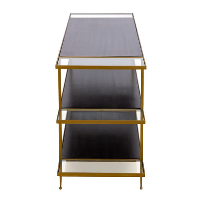 Atlas Lighting Carrick Console Table 60in | Traditional Dark Mahogany Wood and Brass Metal | Entryway & Living Room Accent Table | Model TA11036-01