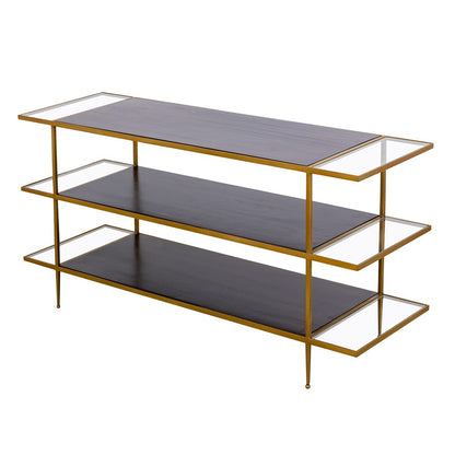 Atlas Lighting Carrick Console Table 60in | Traditional Dark Mahogany Wood and Brass Metal | Entryway & Living Room Accent Table | Model TA11036-01