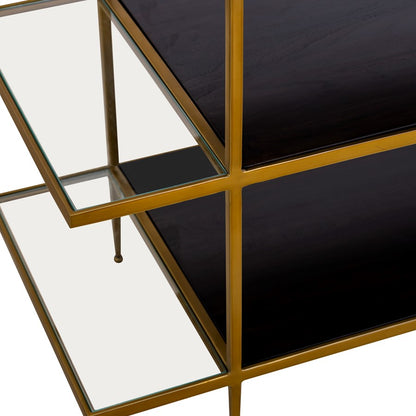 Atlas Lighting Carrick Console Table 60in | Traditional Dark Mahogany Wood and Brass Metal | Entryway & Living Room Accent Table | Model TA11036-01