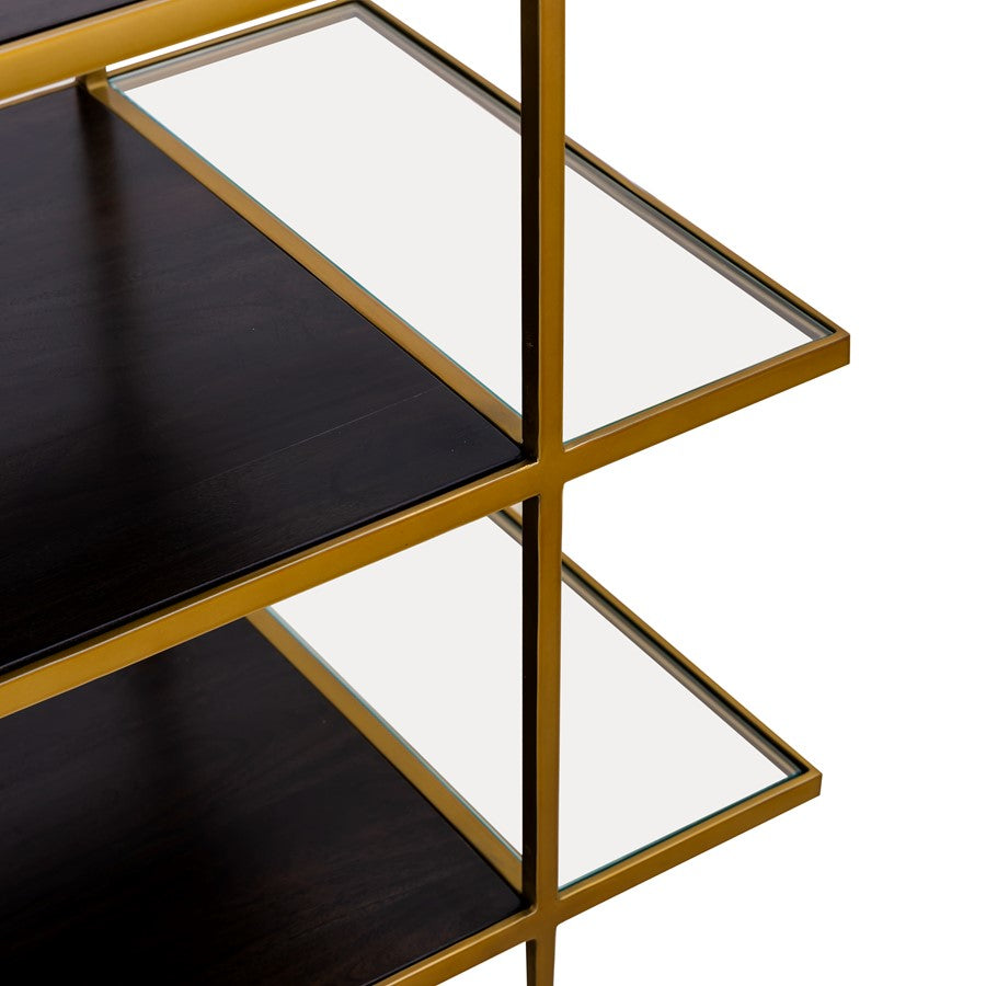 Atlas Lighting Carrick Console Table 60in | Traditional Dark Mahogany Wood and Brass Metal | Entryway & Living Room Accent Table | Model TA11036-01