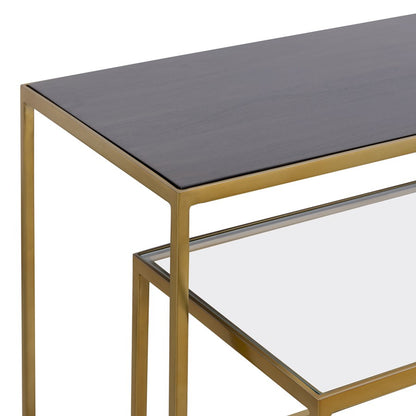 Atlas Lighting Carrick Nesting Console Table Set of 3 | Transitional Mahogany Wood and Brass Metal | Entryway & Living Room | Model TA11037-01S