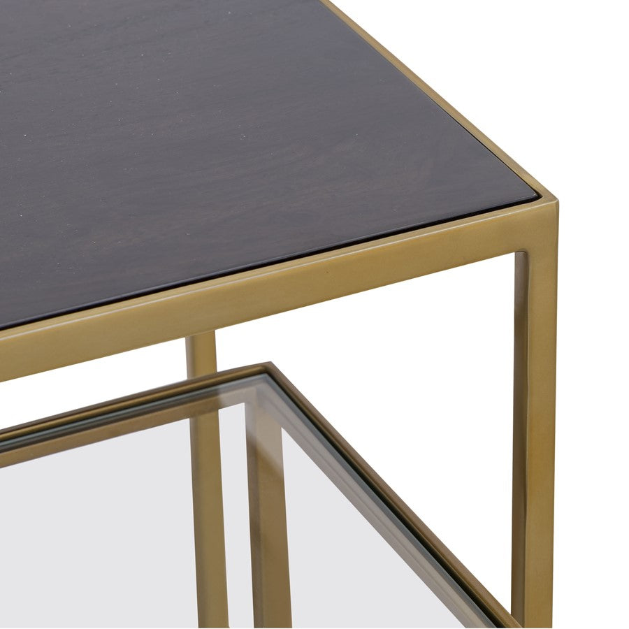 Atlas Lighting Carrick Nesting Console Table Set of 3 | Transitional Mahogany Wood and Brass Metal | Entryway & Living Room | Model TA11037-01S