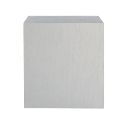 Atlas Lighting Checkmate 22in Accent Table | Modern White Wood with Drawer & Shelf | Living Room & Bedroom Side Table | Model TA11040-01