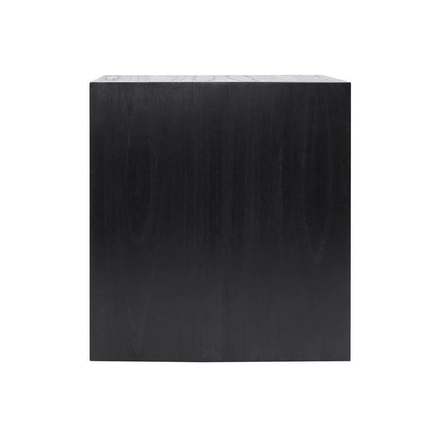 Atlas Lighting Checkmate 22in Accent Table | Modern Black Wood with Drawers | Living Room & Bedroom Side Table | 22 x 20 x 24 in | Model TA11040-02