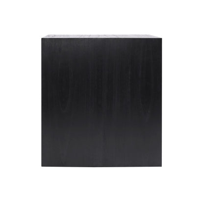 Atlas Lighting Checkmate 22in Accent Table | Modern Black Wood with Drawers | Living Room & Bedroom Side Table | 22 x 20 x 24 in | Model TA11040-02