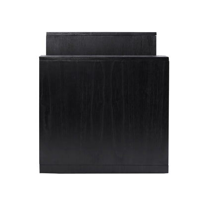 Atlas Lighting Checkmate 22in Accent Table | Modern Black Wood with Drawers | Living Room & Bedroom Side Table | 22 x 20 x 24 in | Model TA11040-02