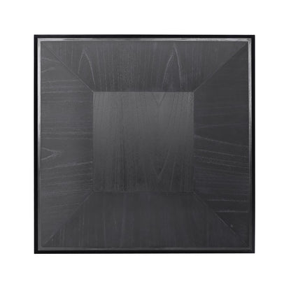 Atlas Lighting Checkmate 38in Square Coffee Table | Traditional Black Wood and Clear Glass | Living Room & Family Room Centerpiece | Model TA11041-01