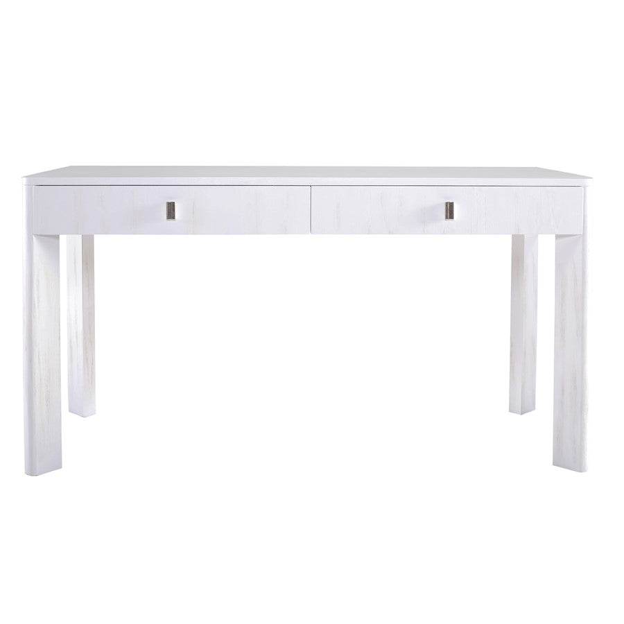 Atlas Lighting Checkmate 56in Console Table | Traditional White Wood and Nickel Metal | Hallway & Living Room Storage | Model TA11042-01